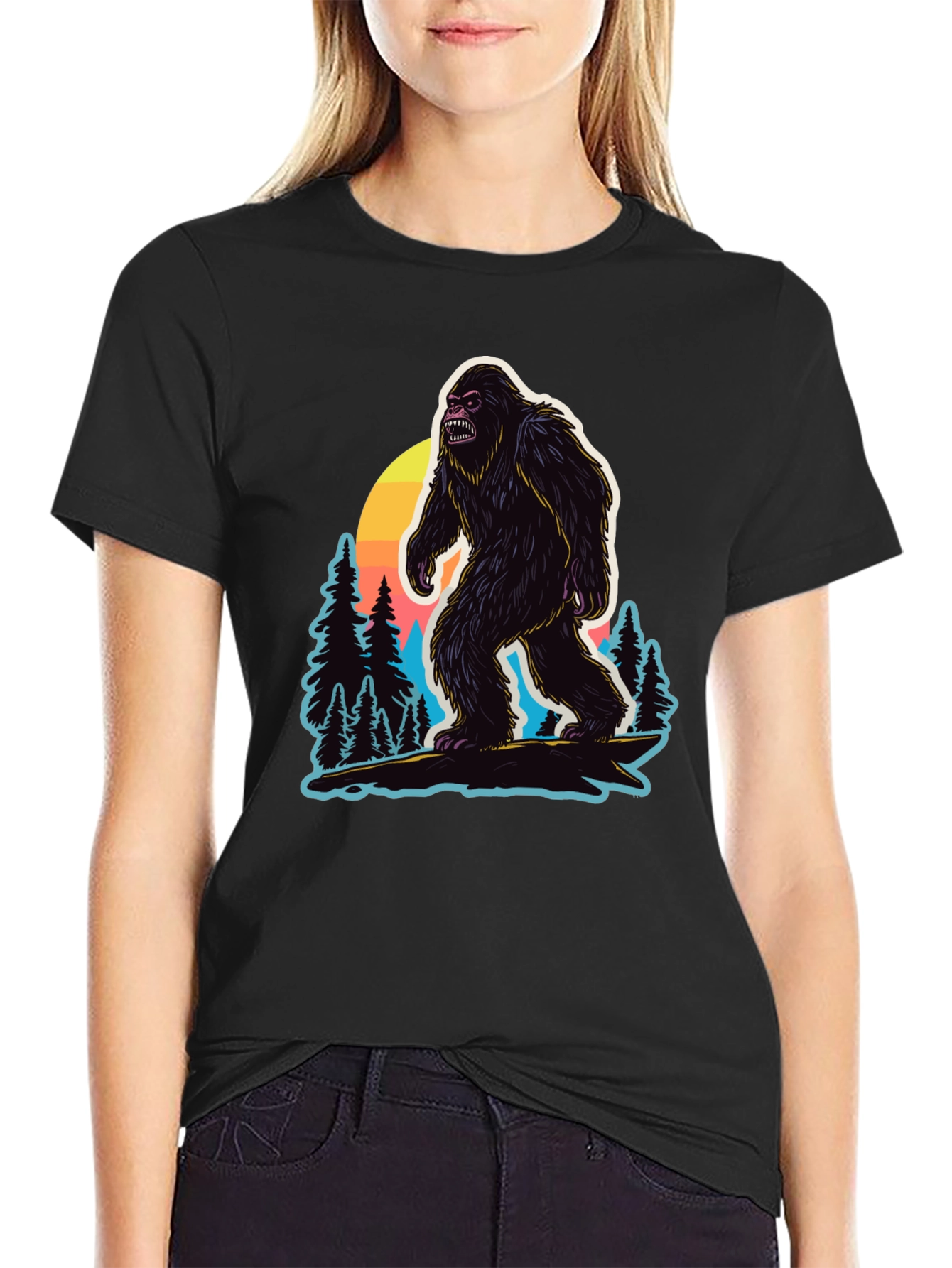 Bigfoot Sunset Graphic T-Shirt