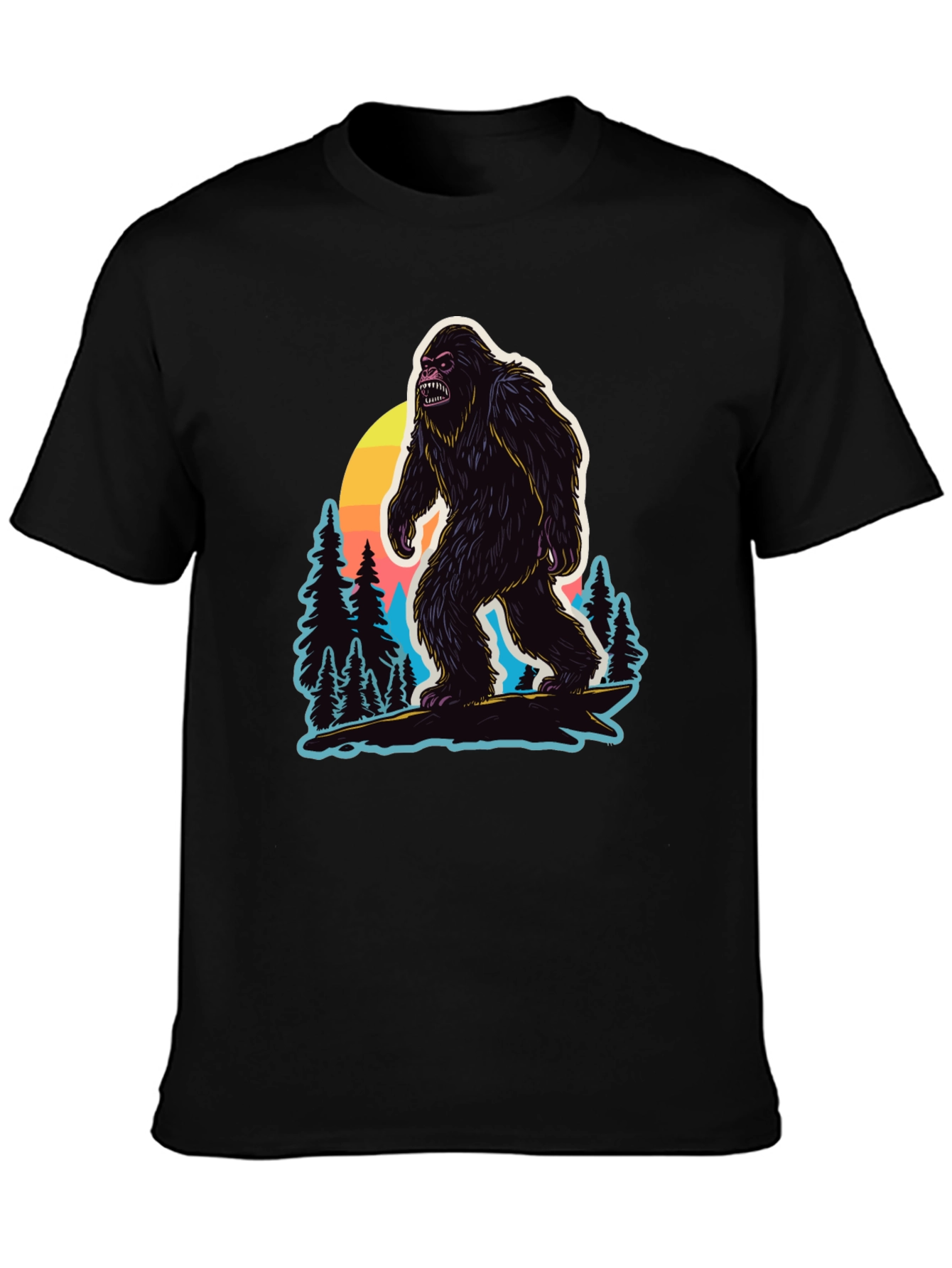 Bigfoot Sunset Graphic T-Shirt