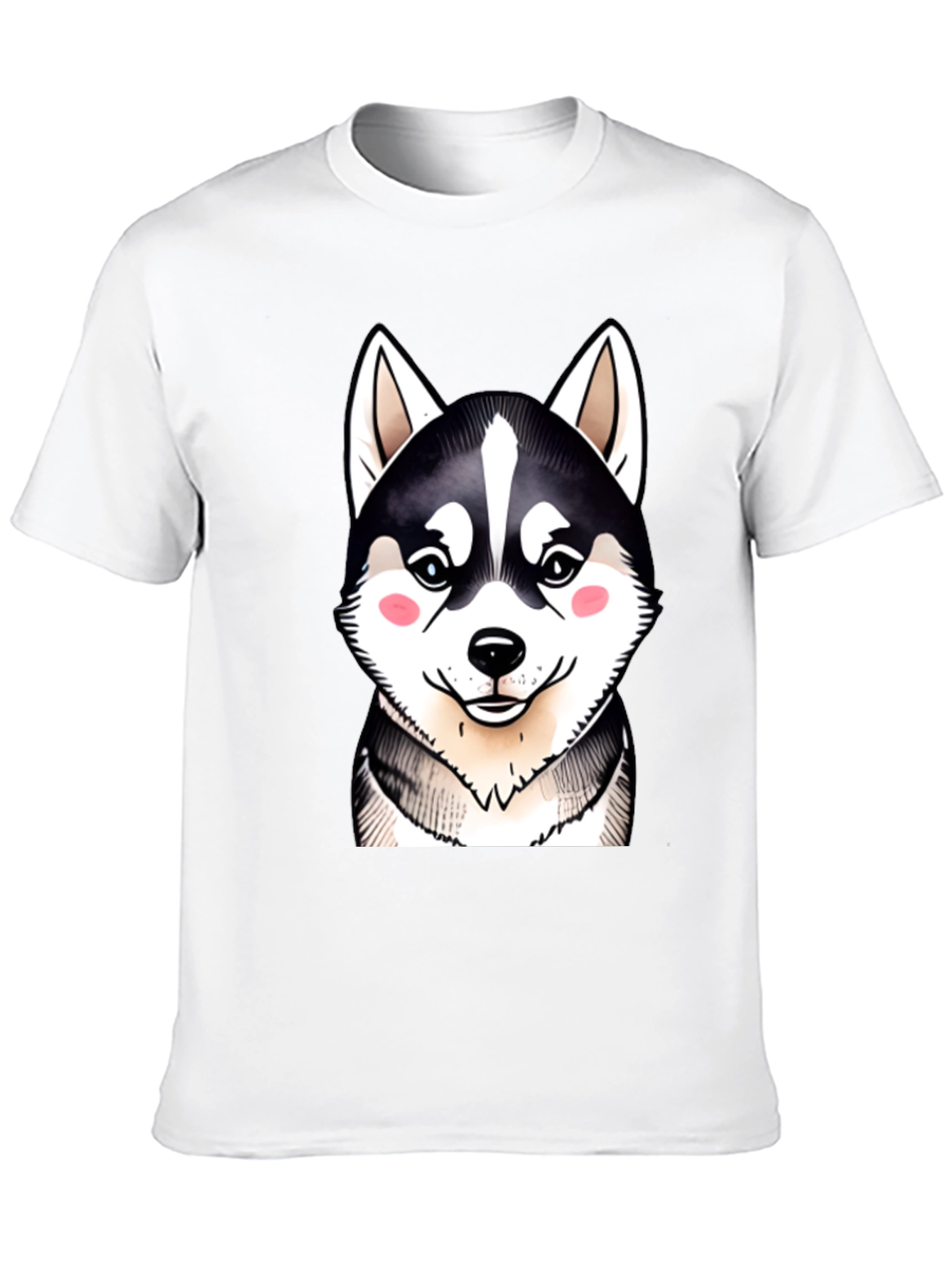Cute Husky Dog Graphic Black T-Shirt