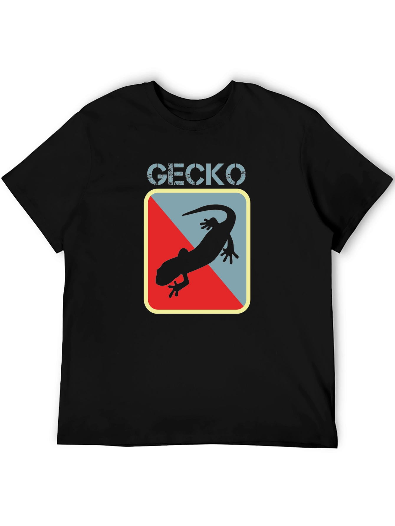 Gecko Graphic Tee - Black Cotton T-Shirt