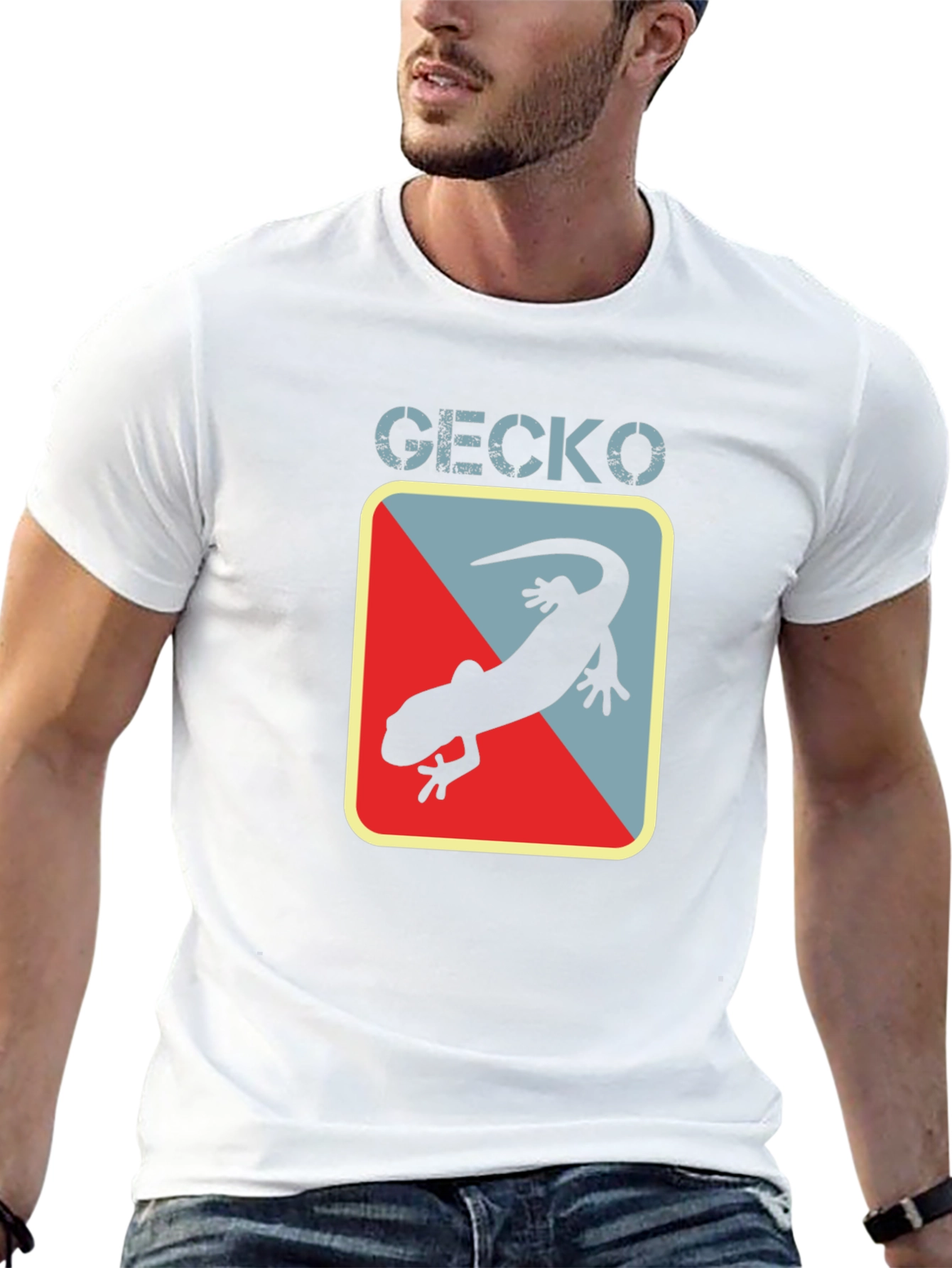 Gecko Graphic Tee - Black Cotton T-Shirt