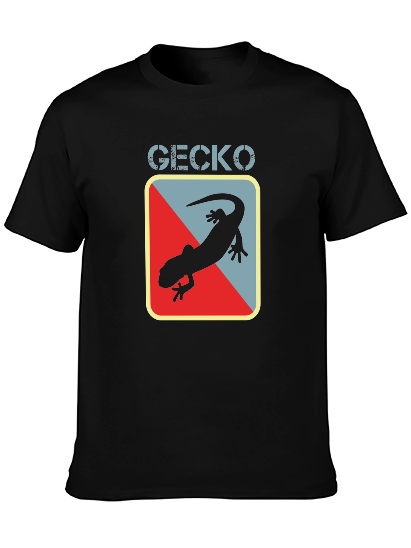 Gecko Graphic Tee - Black Cotton T-Shirt