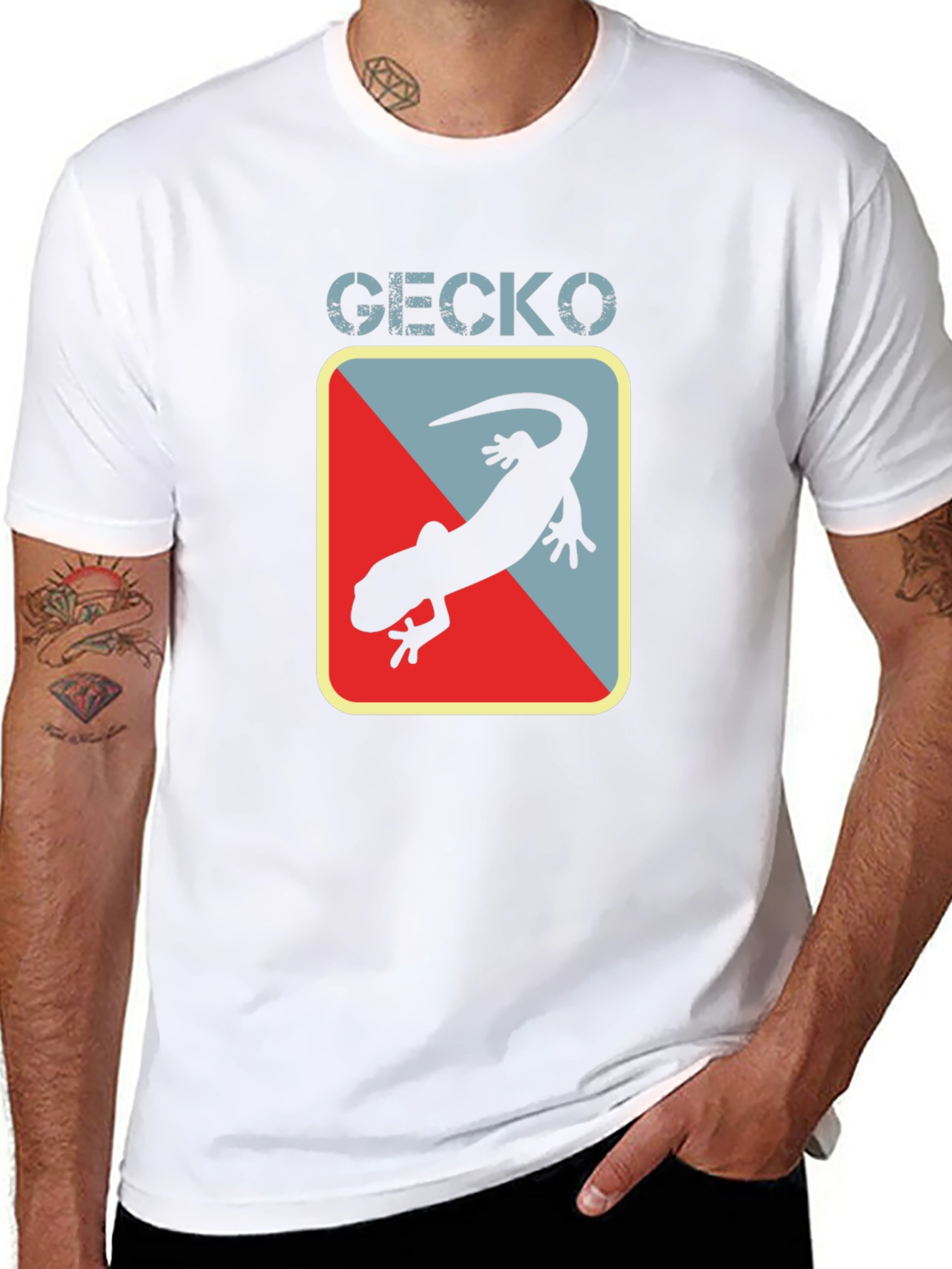 Gecko Graphic Tee - Black Cotton T-Shirt