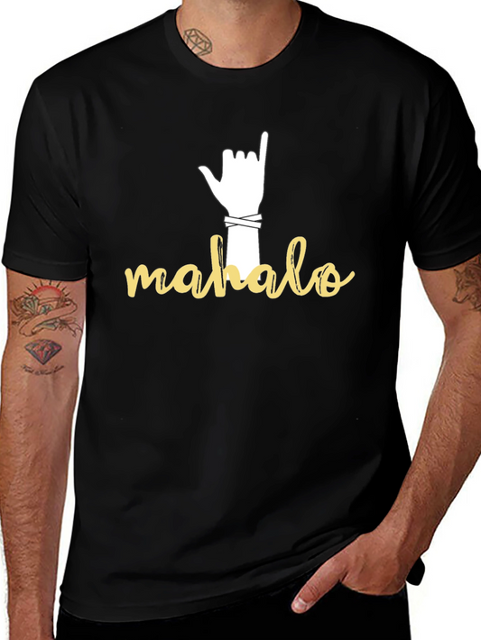 Mahalo Hand Sign Graphic T-Shirt