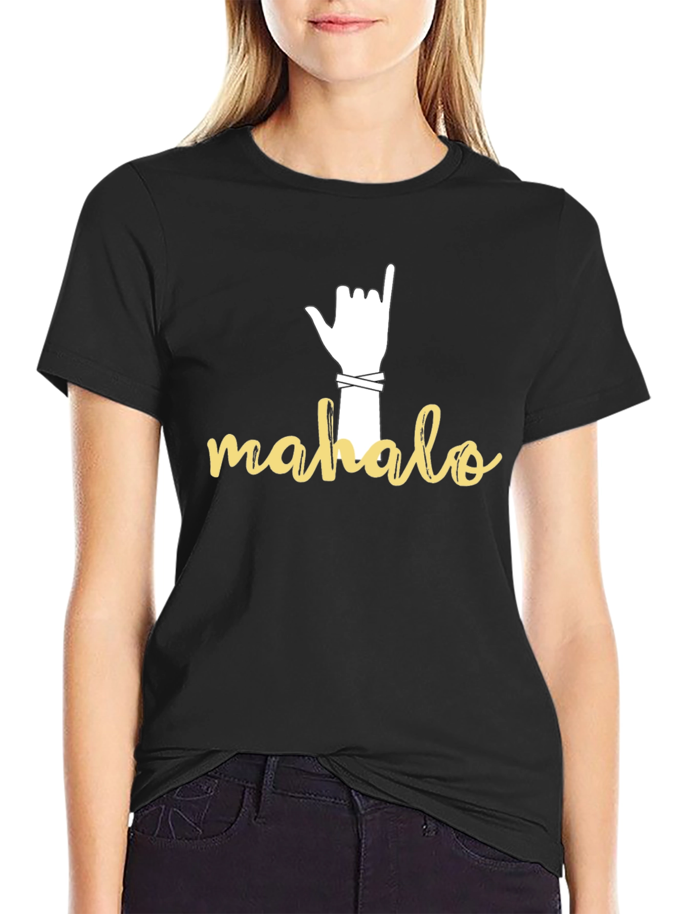 Mahalo Hand Sign Graphic T-Shirt
