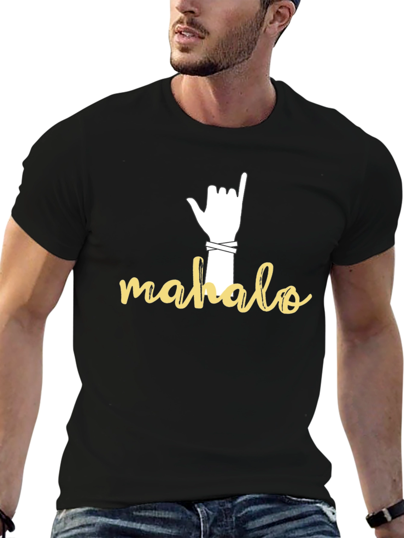 Mahalo Hand Sign Graphic T-Shirt