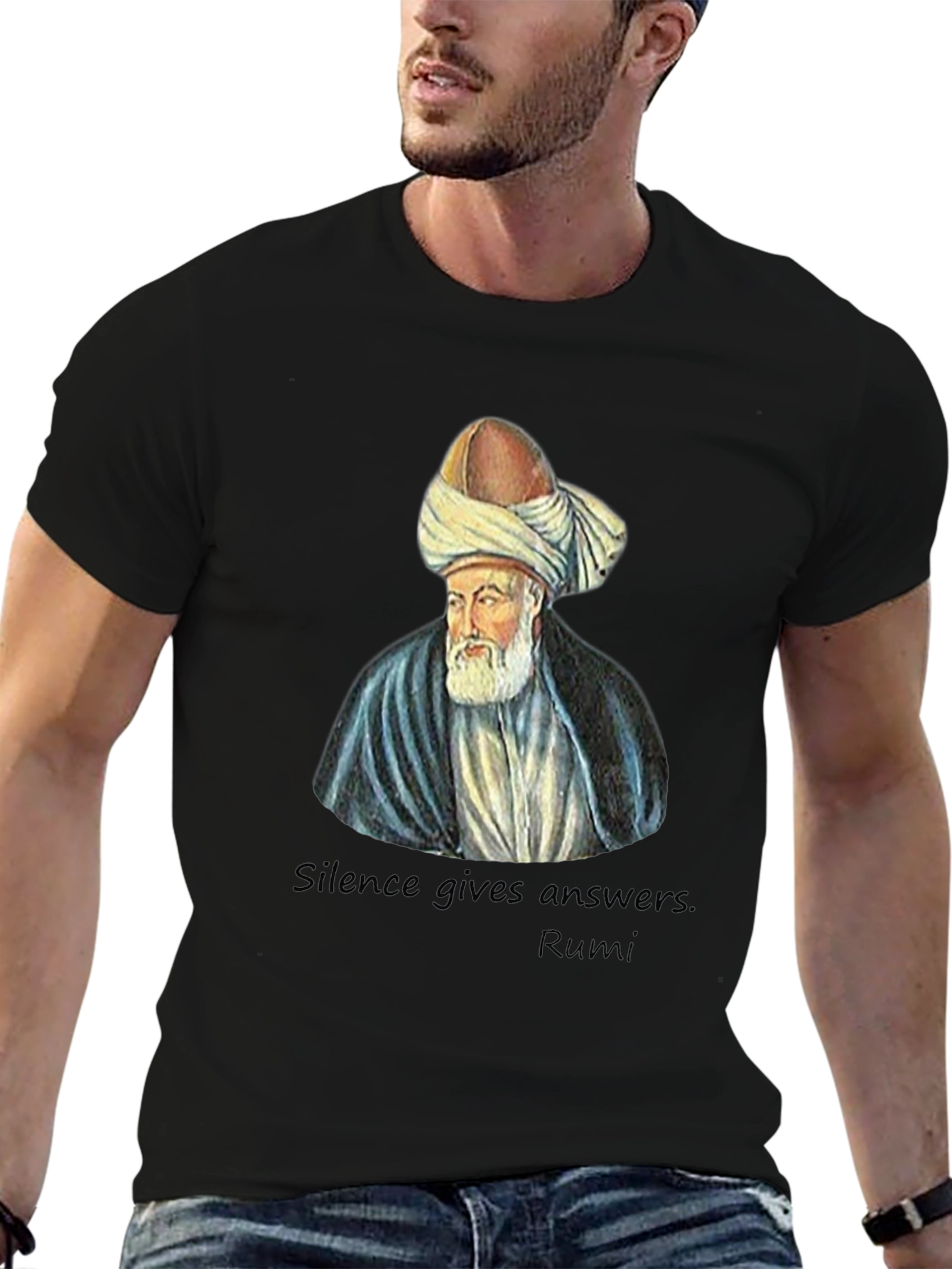 Rumi T-Shirt - Silence Gives Answers