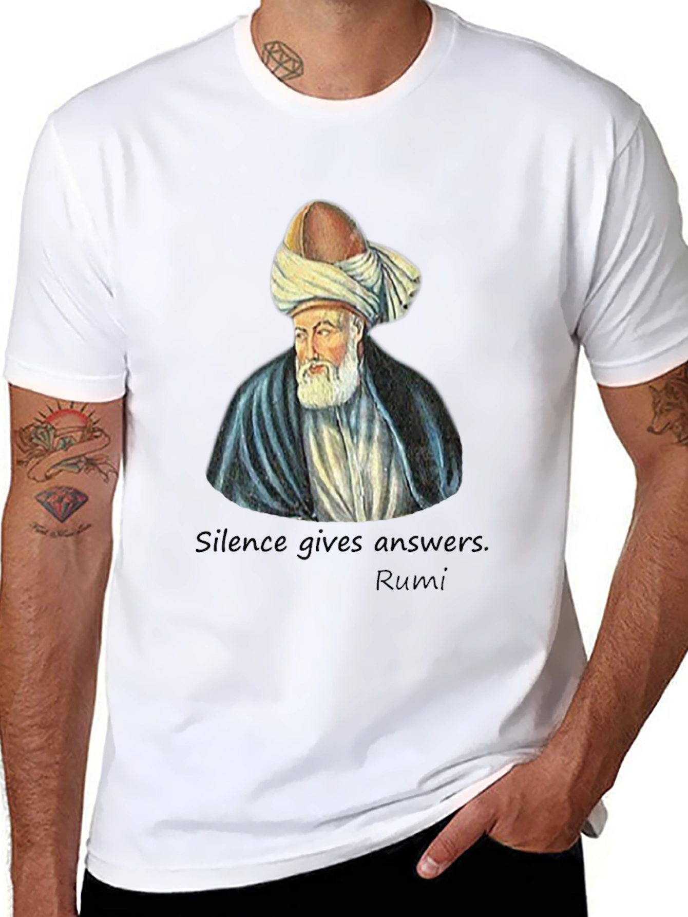 Rumi T-Shirt - Silence Gives Answers