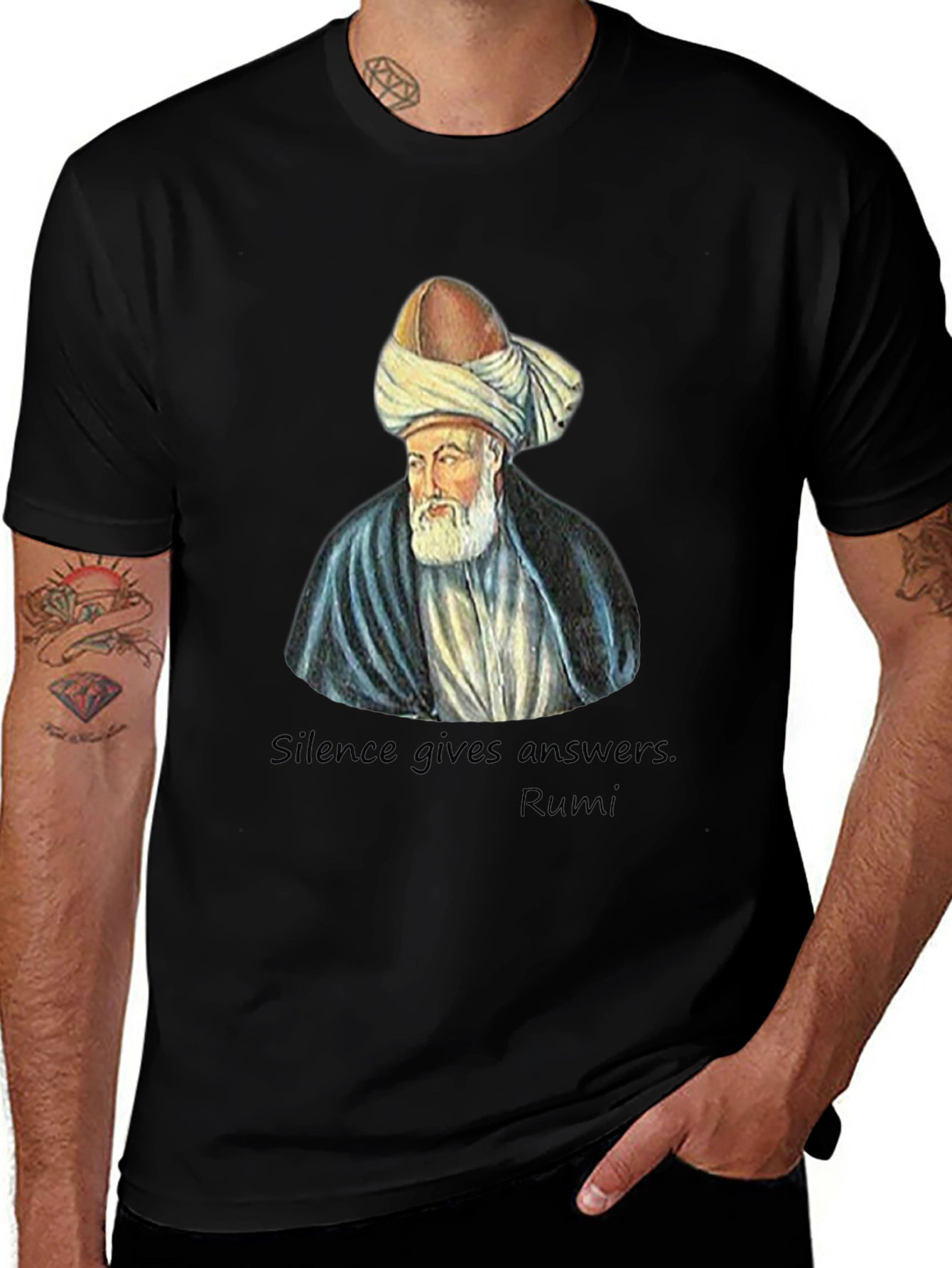 Rumi T-Shirt - Silence Gives Answers