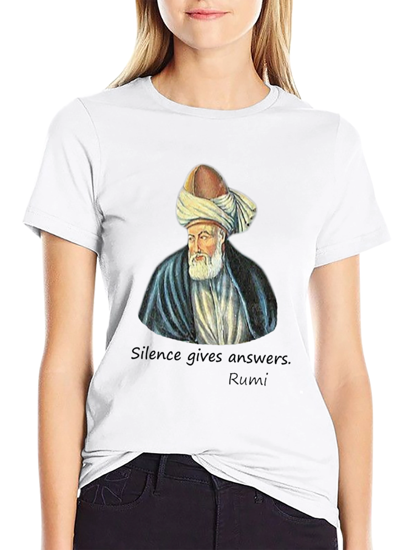 Rumi T-Shirt - Silence Gives Answers