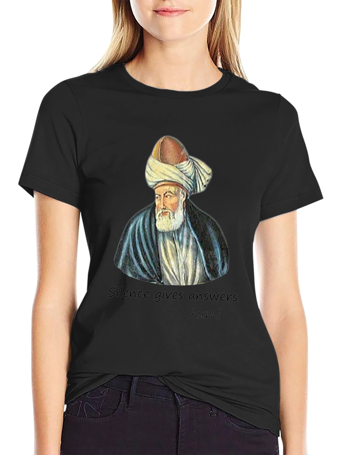 Rumi T-Shirt - Silence Gives Answers