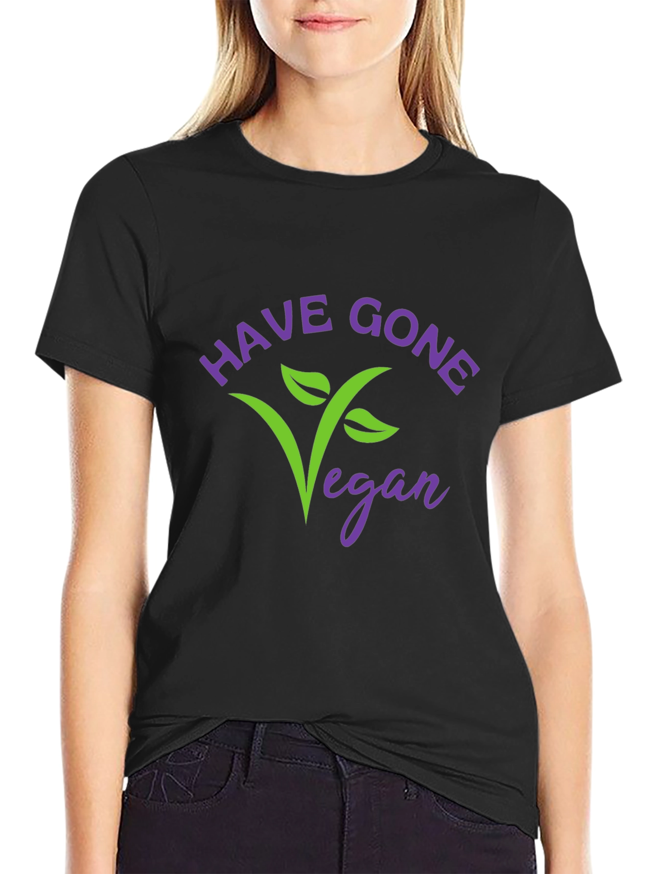 Have Gone Vegan Graphic T-Shirt - Black