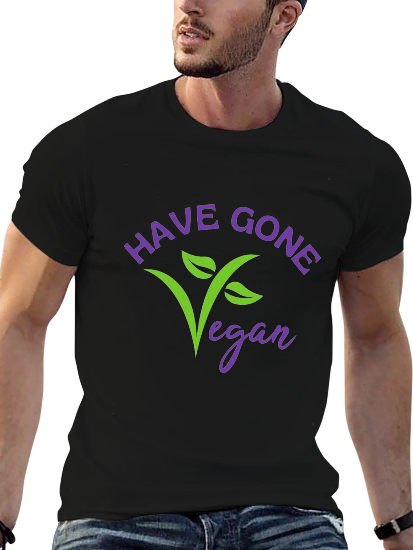 Have Gone Vegan Graphic T-Shirt - Black