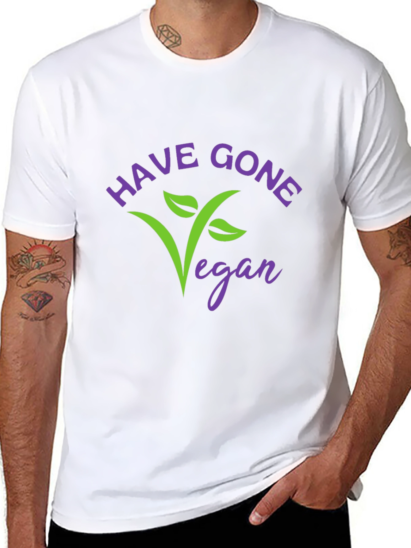 Have Gone Vegan Graphic T-Shirt - Black