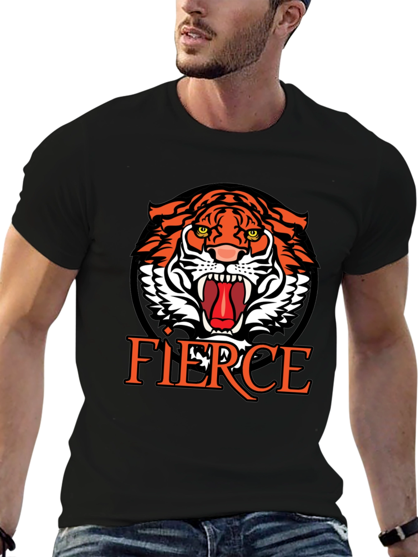 Fierce Tiger Graphic Print T-Shirt