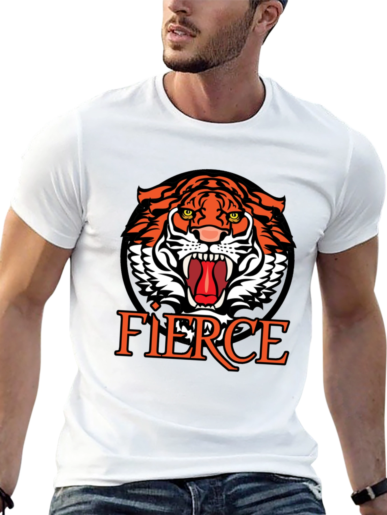 Fierce Tiger Graphic Print T-Shirt