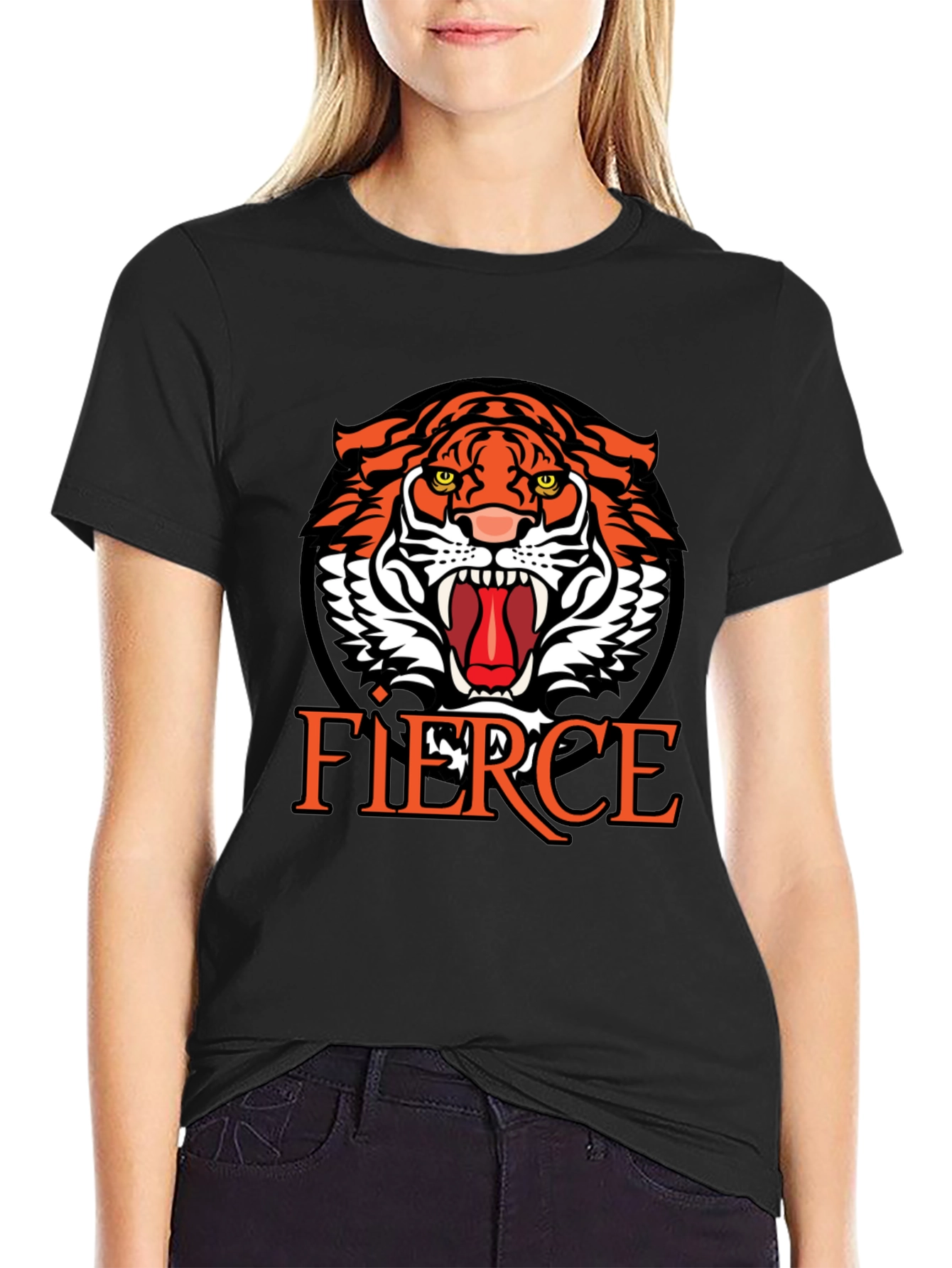 Fierce Tiger Graphic Print T-Shirt