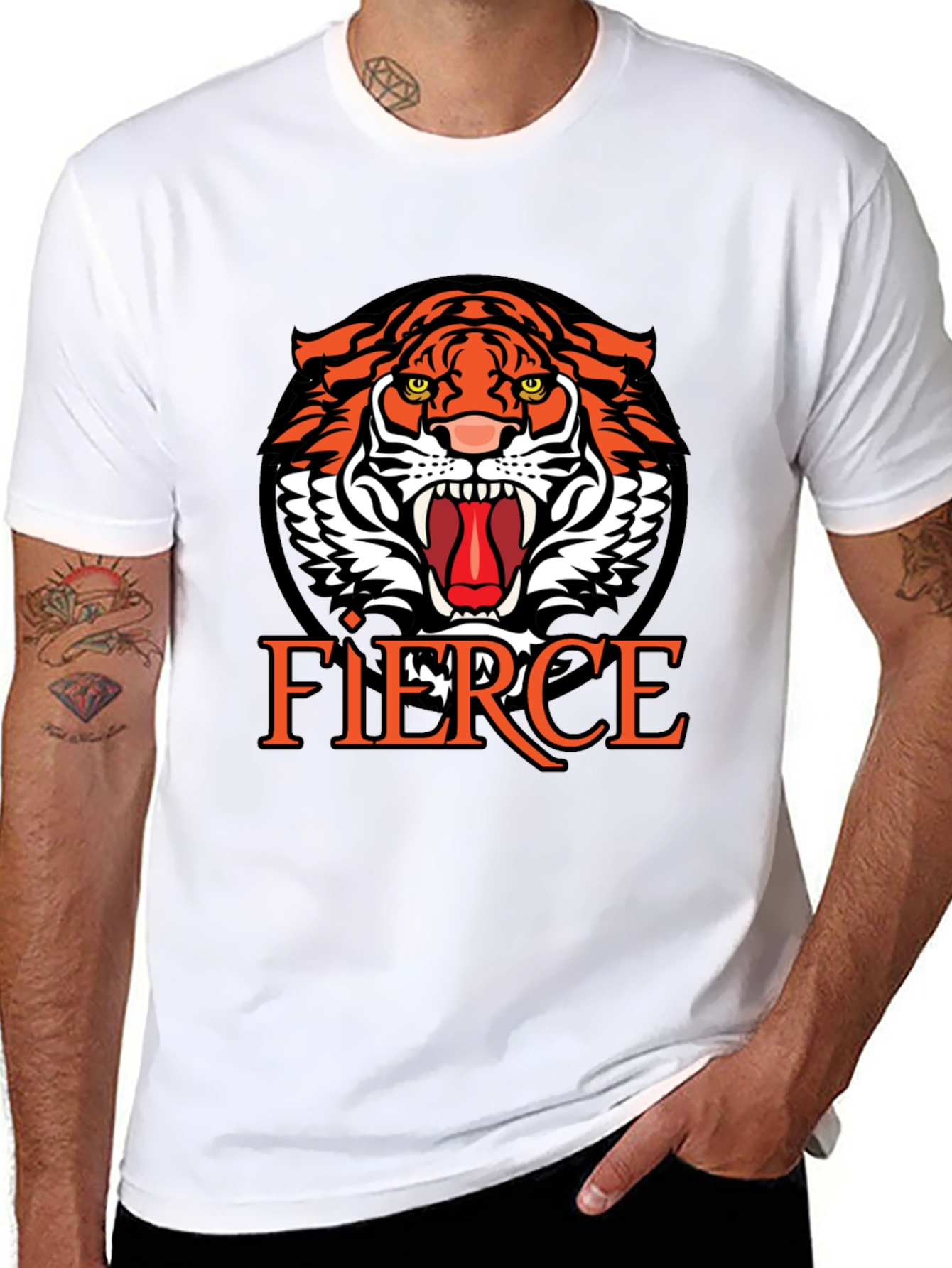 Fierce Tiger Graphic Print T-Shirt