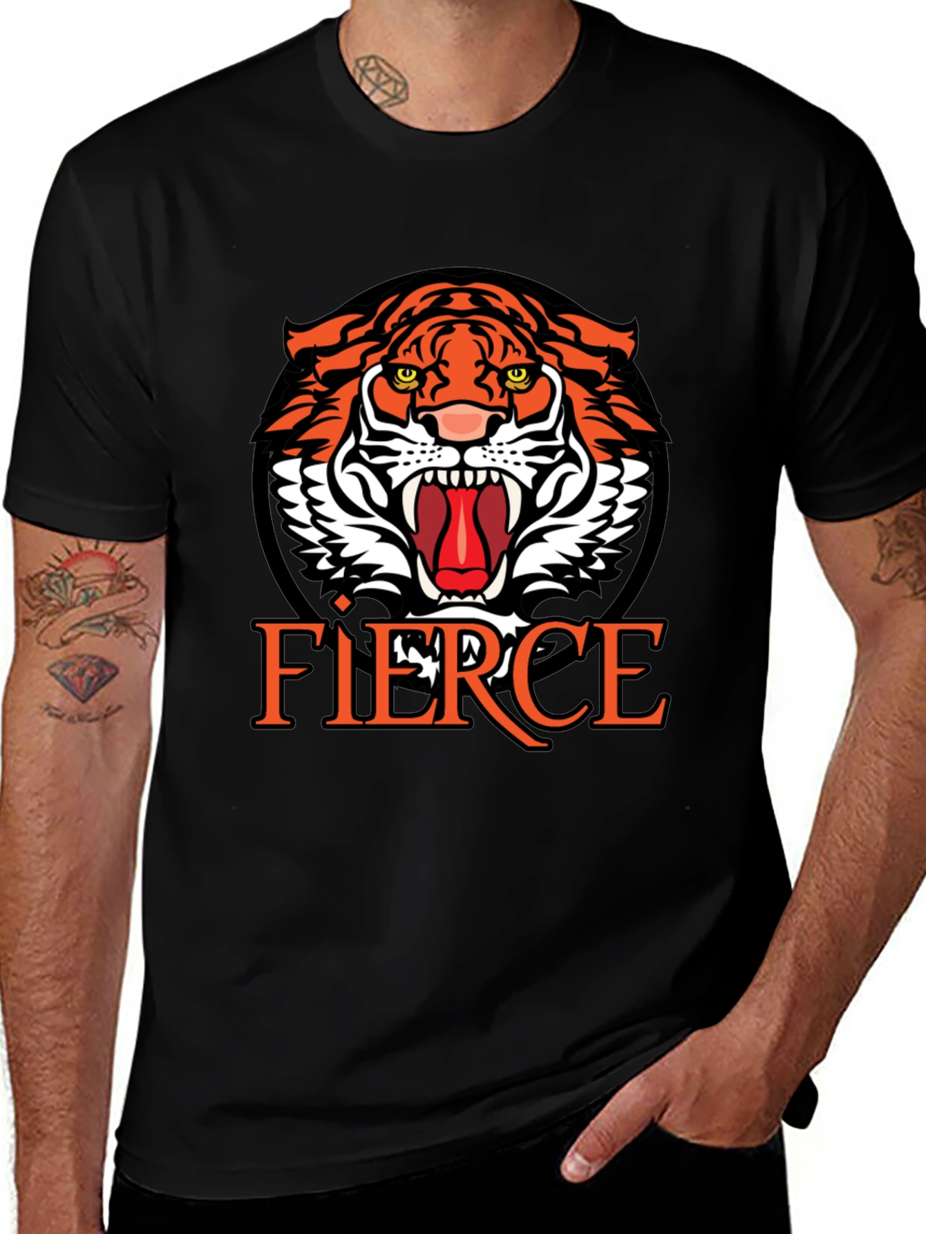 Fierce Tiger Graphic Print T-Shirt