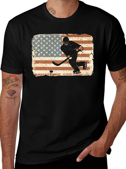 Hockey USA Flag Graphic T-Shirt