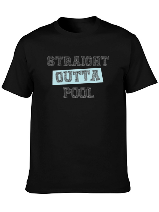 Straight Outta Pool Black Graphic Tee