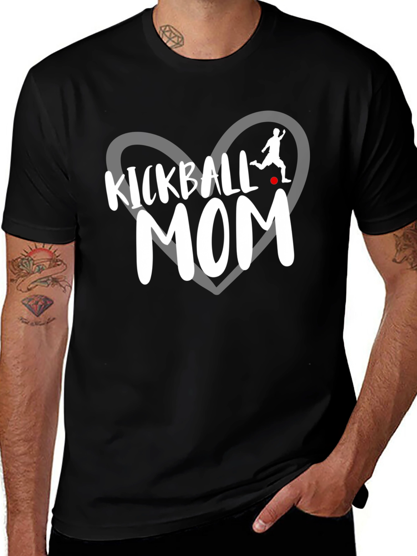 Kickball Mom T-Shirt - Black Graphic Tee