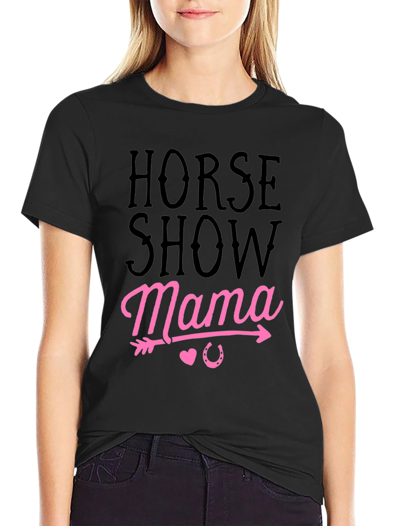 Horse Show Mama Black Graphic Tee