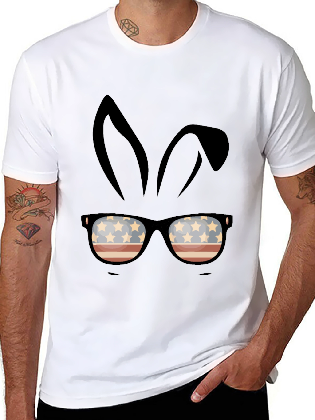 Patriotic Bunny Sunglasses T-Shirt
