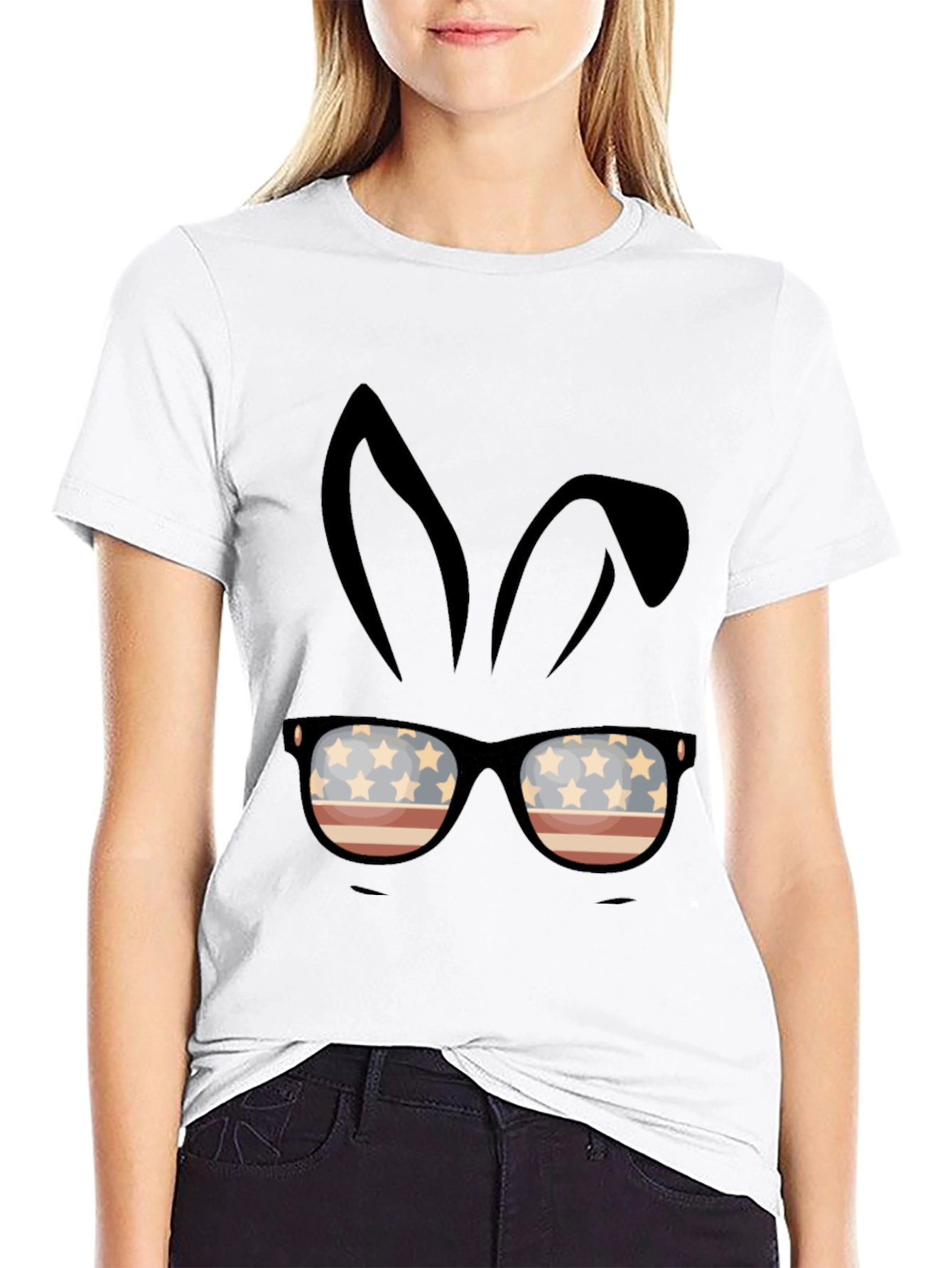 Patriotic Bunny Sunglasses T-Shirt