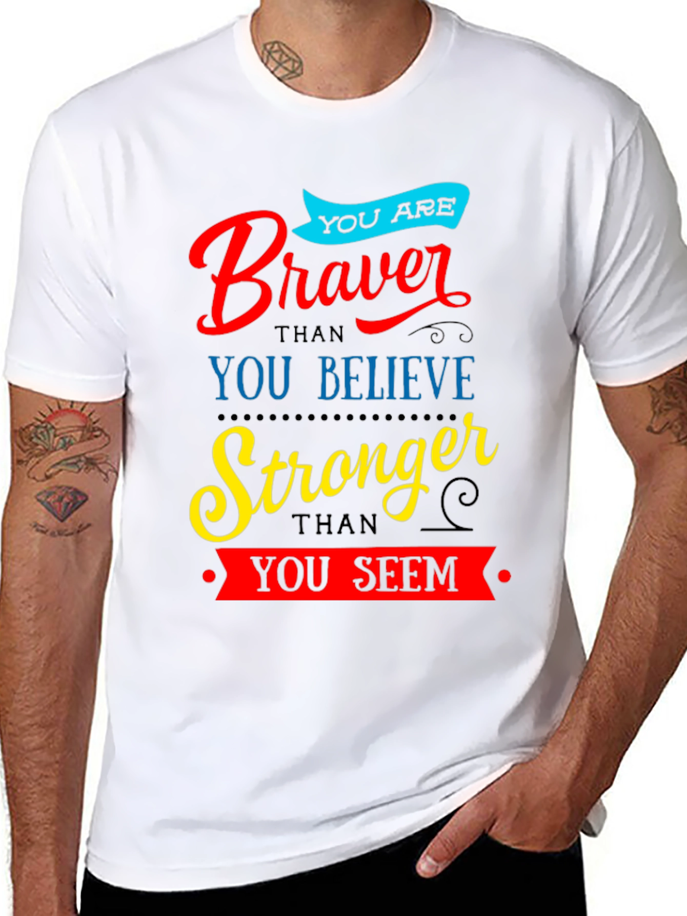Braver Stronger Inspirational Graphic T-Shirt
