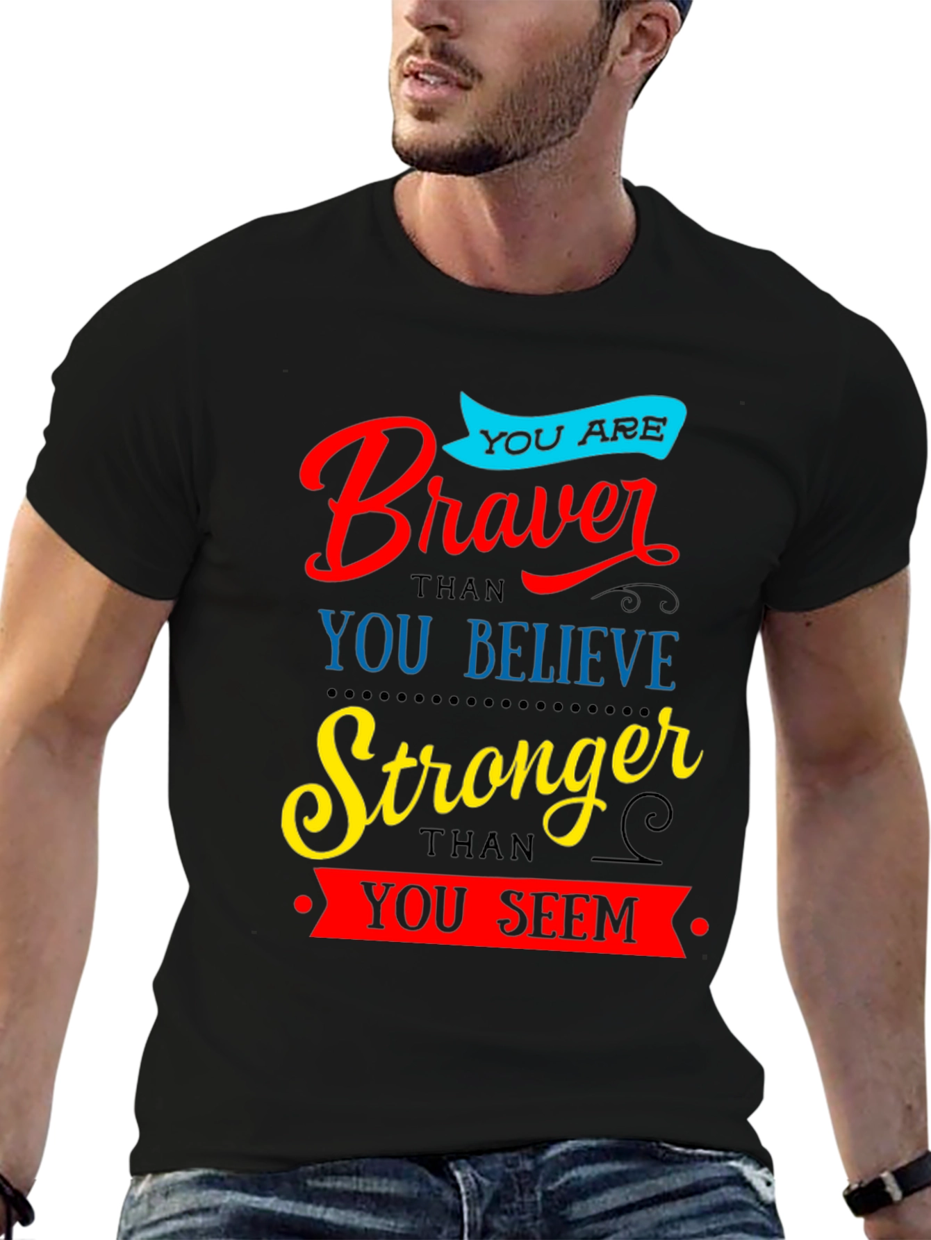 Braver Stronger Inspirational Graphic T-Shirt