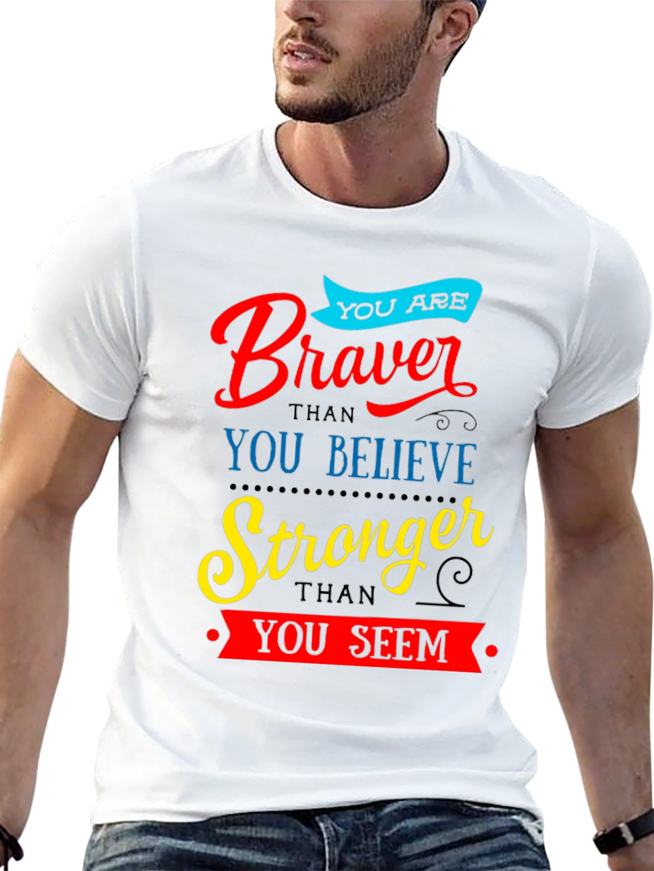 Braver Stronger Inspirational Graphic T-Shirt