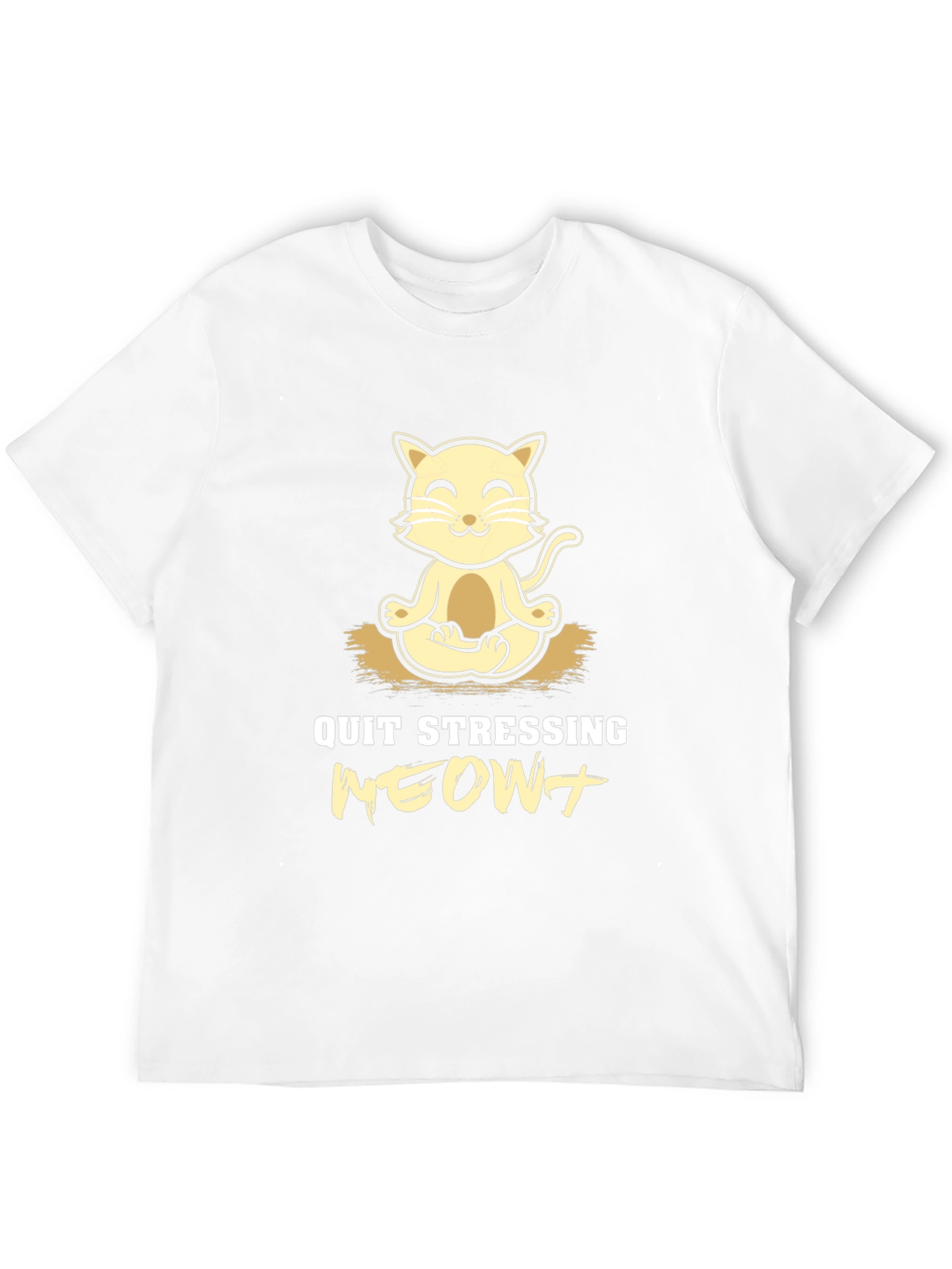 Relaxing Cat Yoga T-Shirt - Quit Stressing Meowt