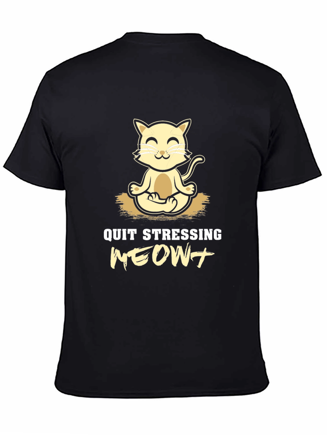 Relaxing Cat Yoga T-Shirt - Quit Stressing Meowt