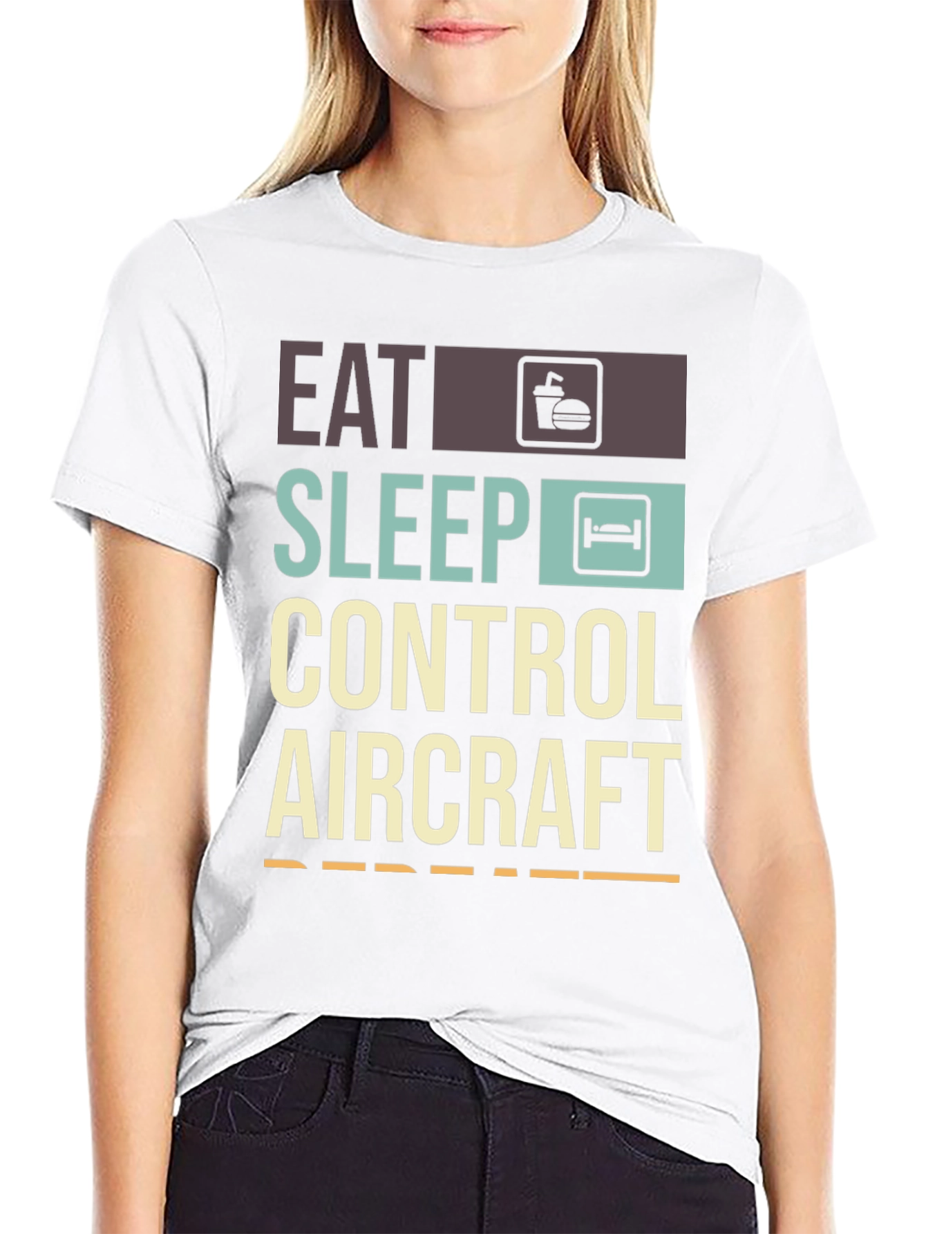 Eat Sleep Control Aircraft Repeat T-Shirt