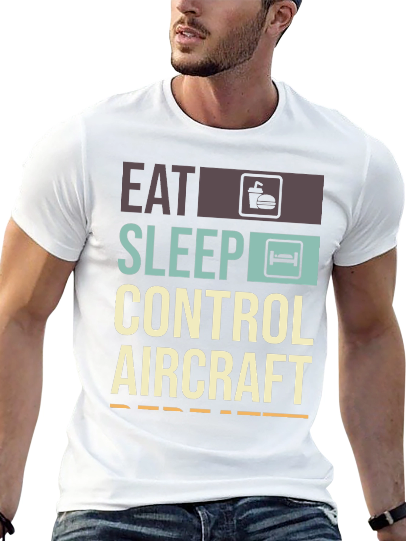 Eat Sleep Control Aircraft Repeat T-Shirt