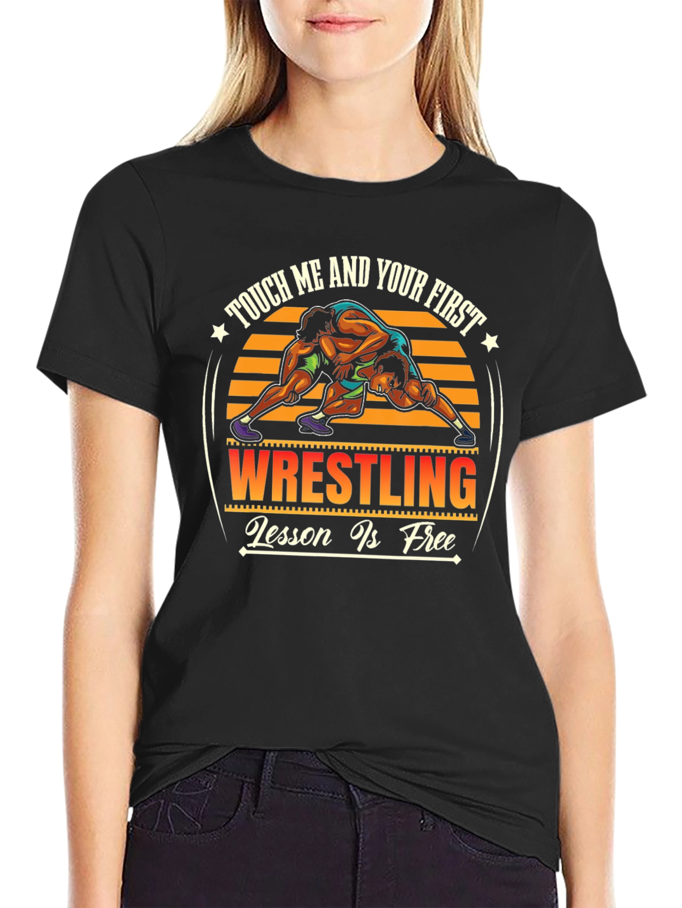 Wrestling First Lesson Free Graphic T-Shirt