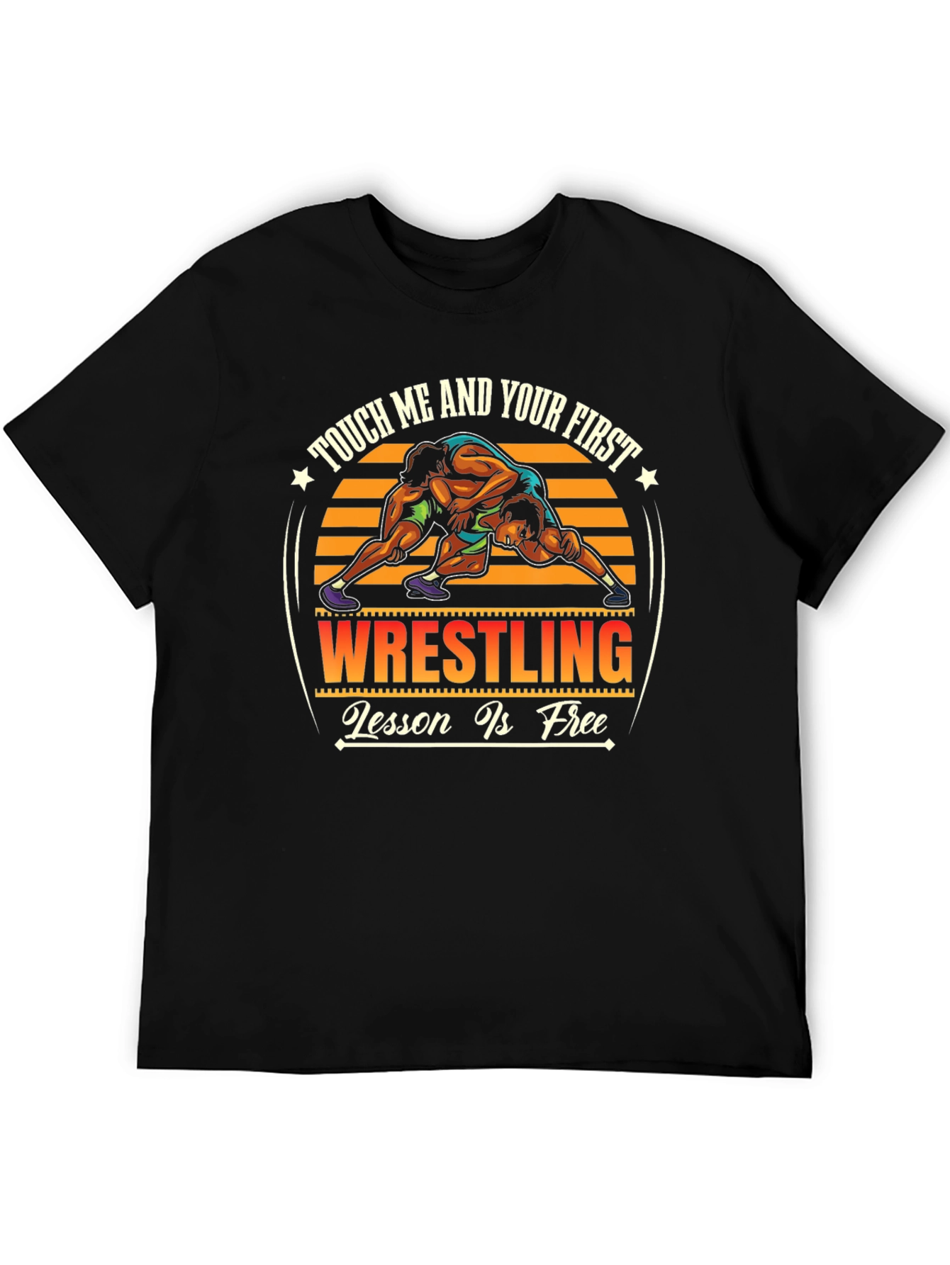 Wrestling First Lesson Free Graphic T-Shirt
