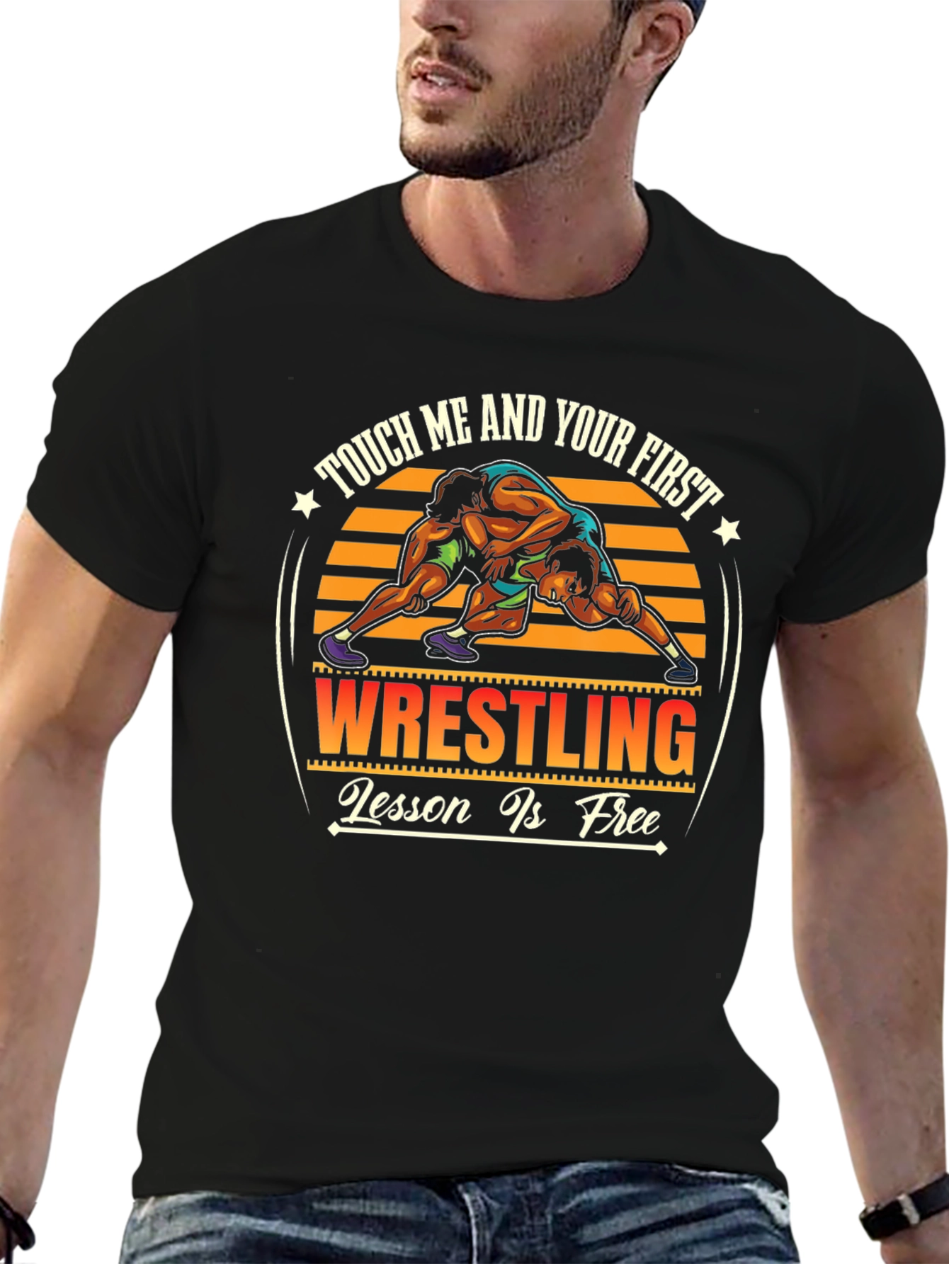 Wrestling First Lesson Free Graphic T-Shirt