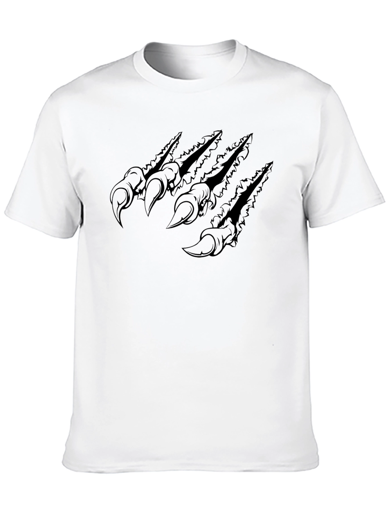 Claw Mark Graphic Tee - Black Cotton T-Shirt