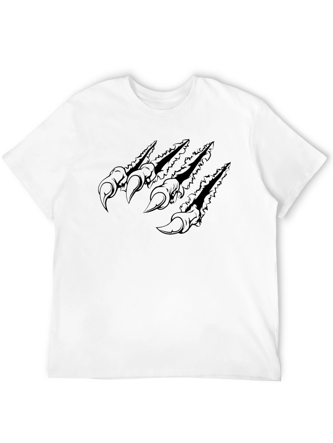 Claw Mark Graphic Tee - Black Cotton T-Shirt