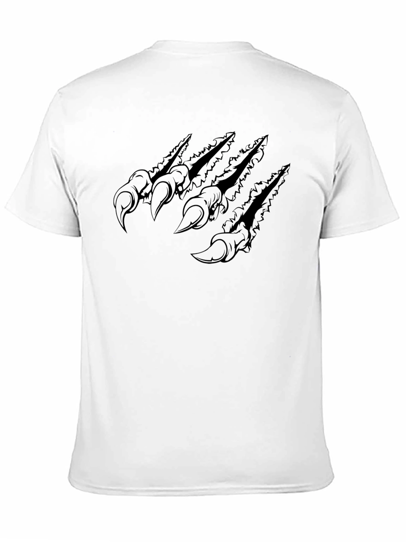 Claw Mark Graphic Tee - Black Cotton T-Shirt