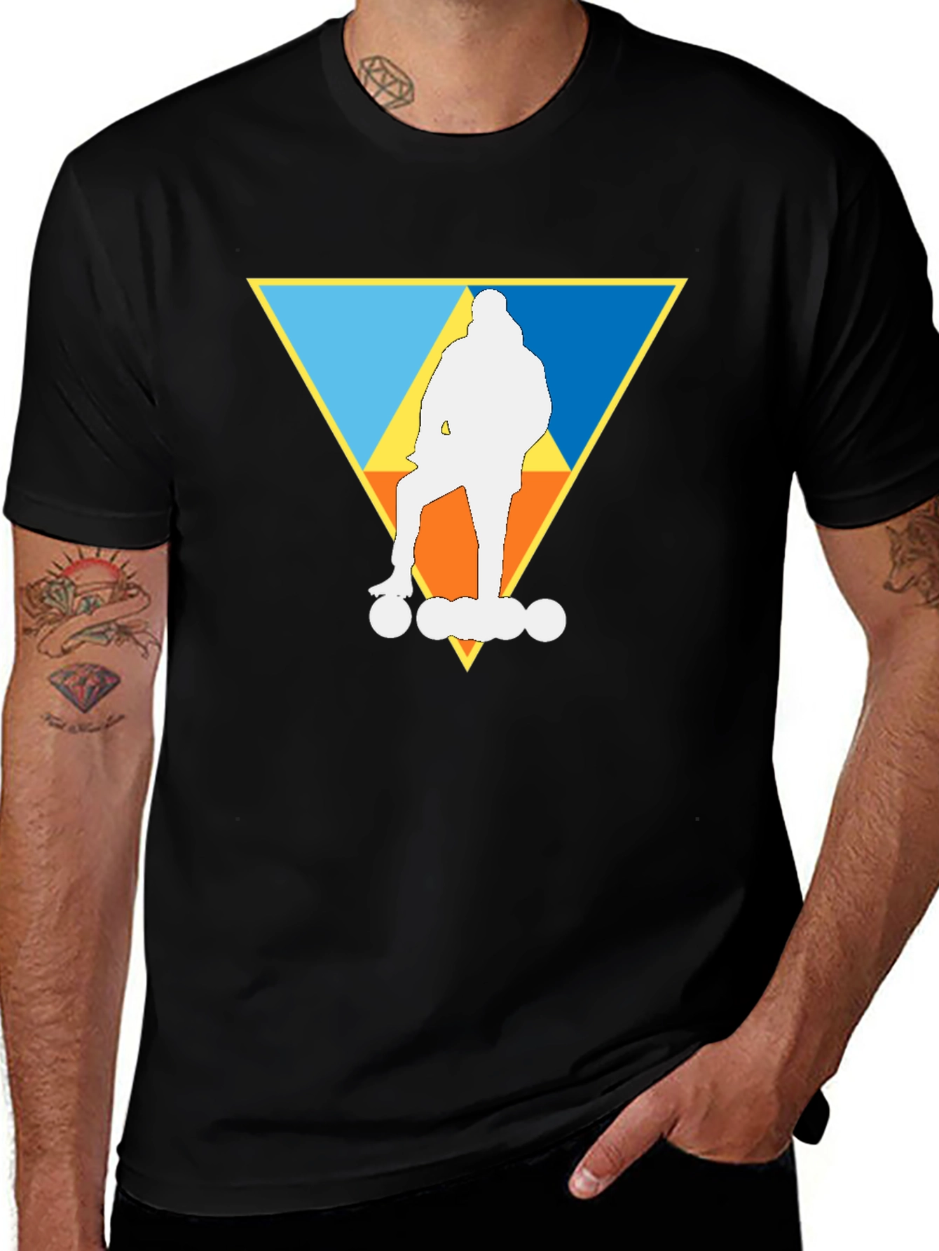 Skateboarding Triangle Graphic Tee - Cool Casual Style