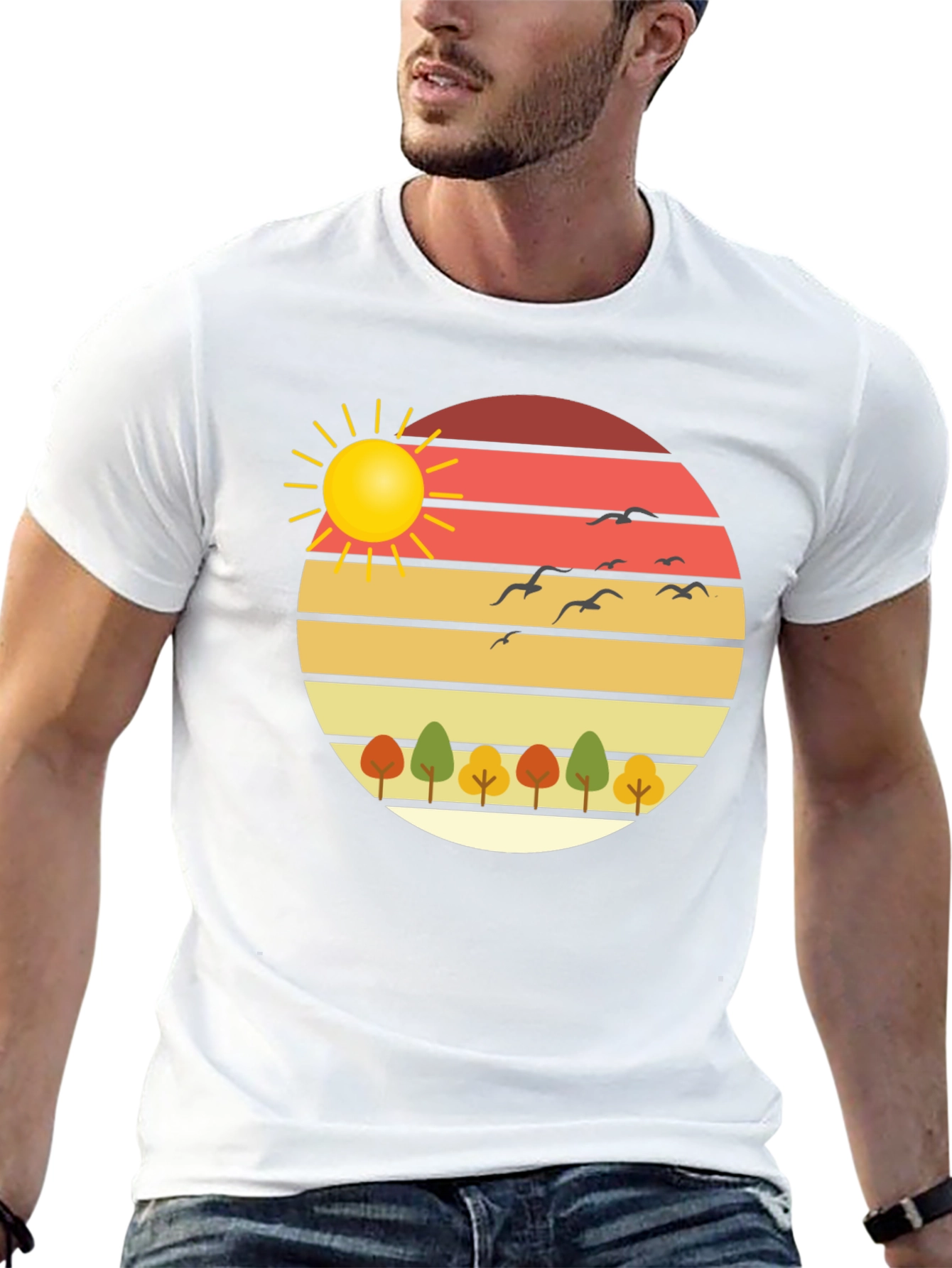 Nature Sunset Graphic Tee - Stylish Comfort