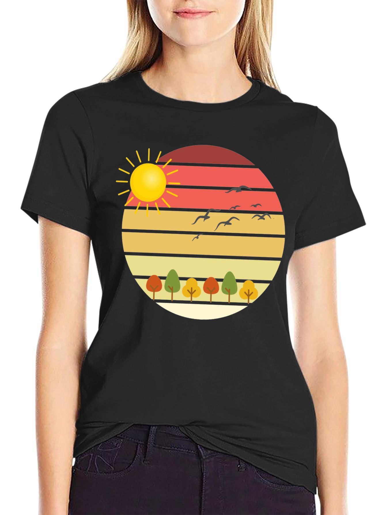 Nature Sunset Graphic Tee - Stylish Comfort
