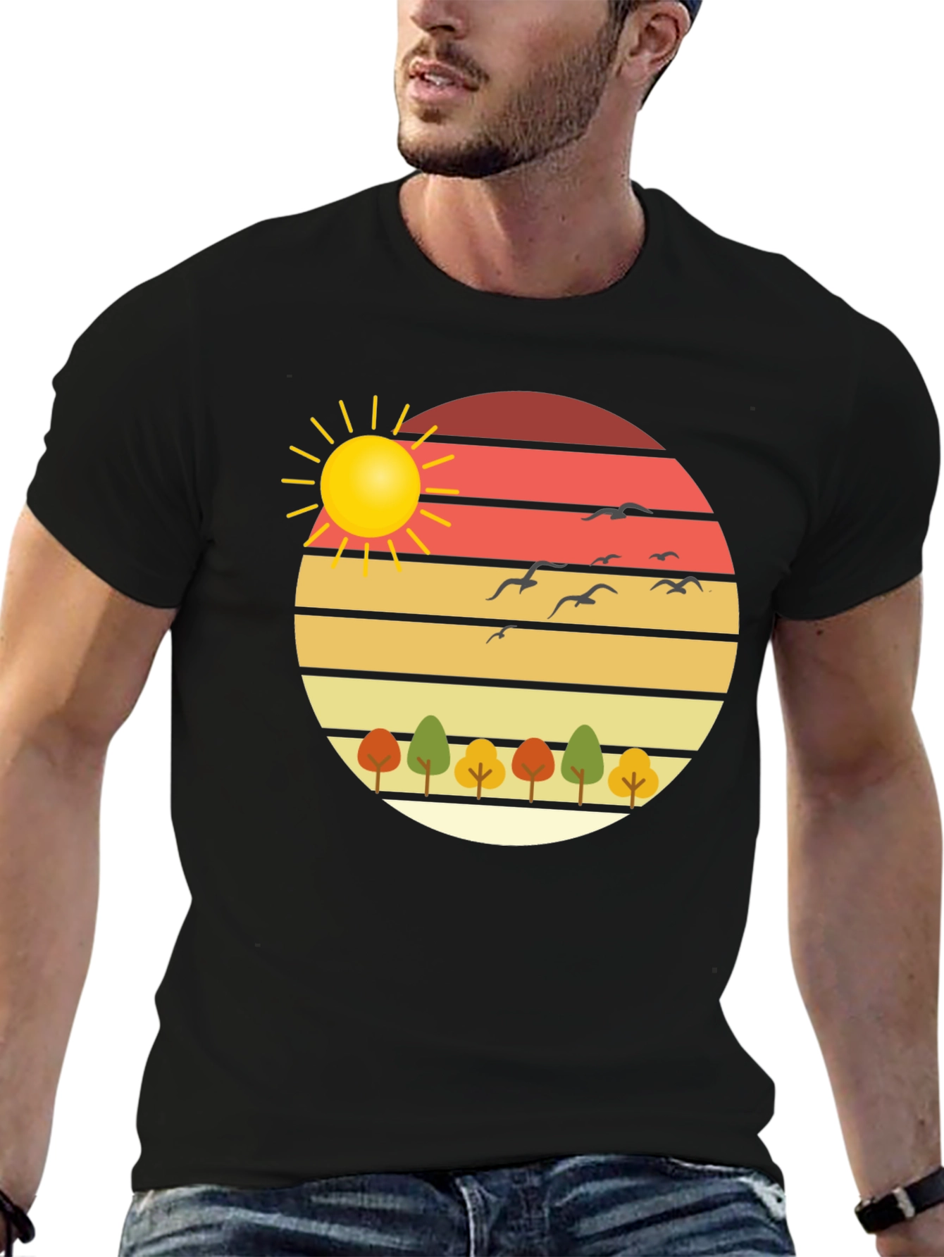 Nature Sunset Graphic Tee - Stylish Comfort