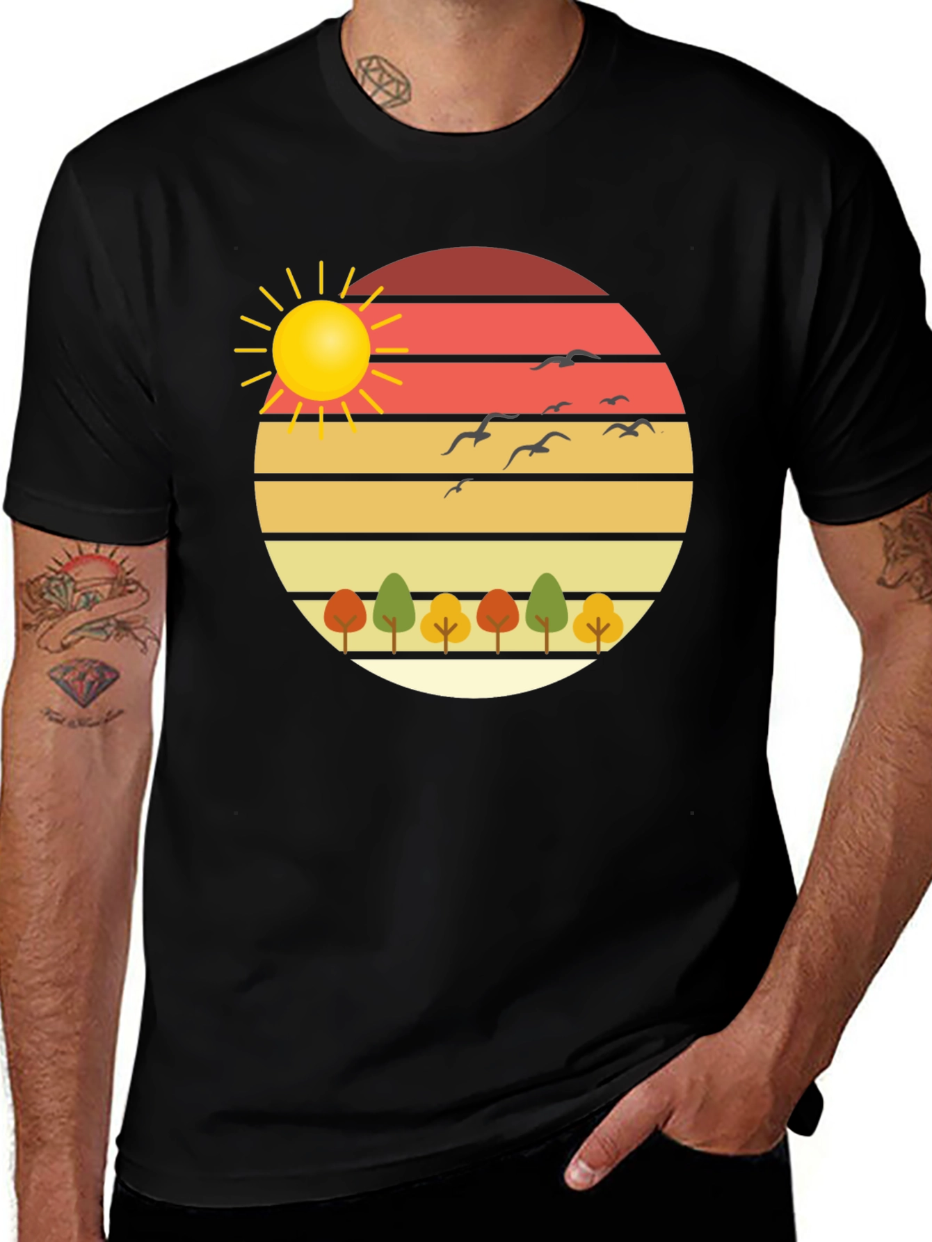 Nature Sunset Graphic Tee - Stylish Comfort