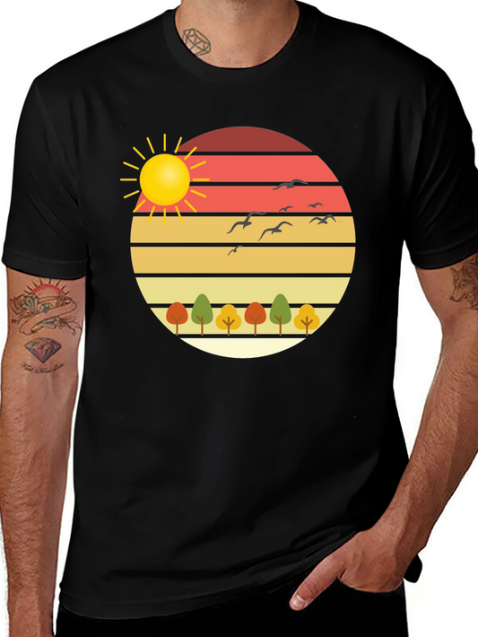 Nature Sunset Graphic Tee - Stylish Comfort