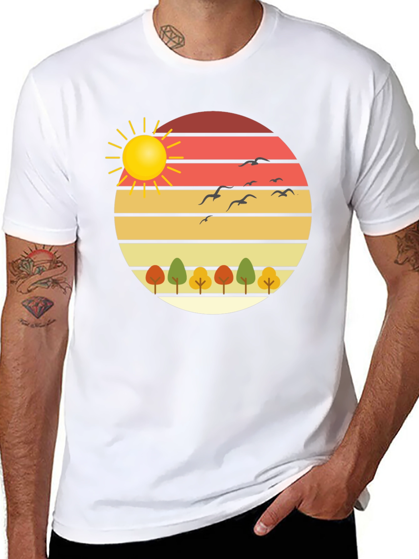 Nature Sunset Graphic Tee - Stylish Comfort