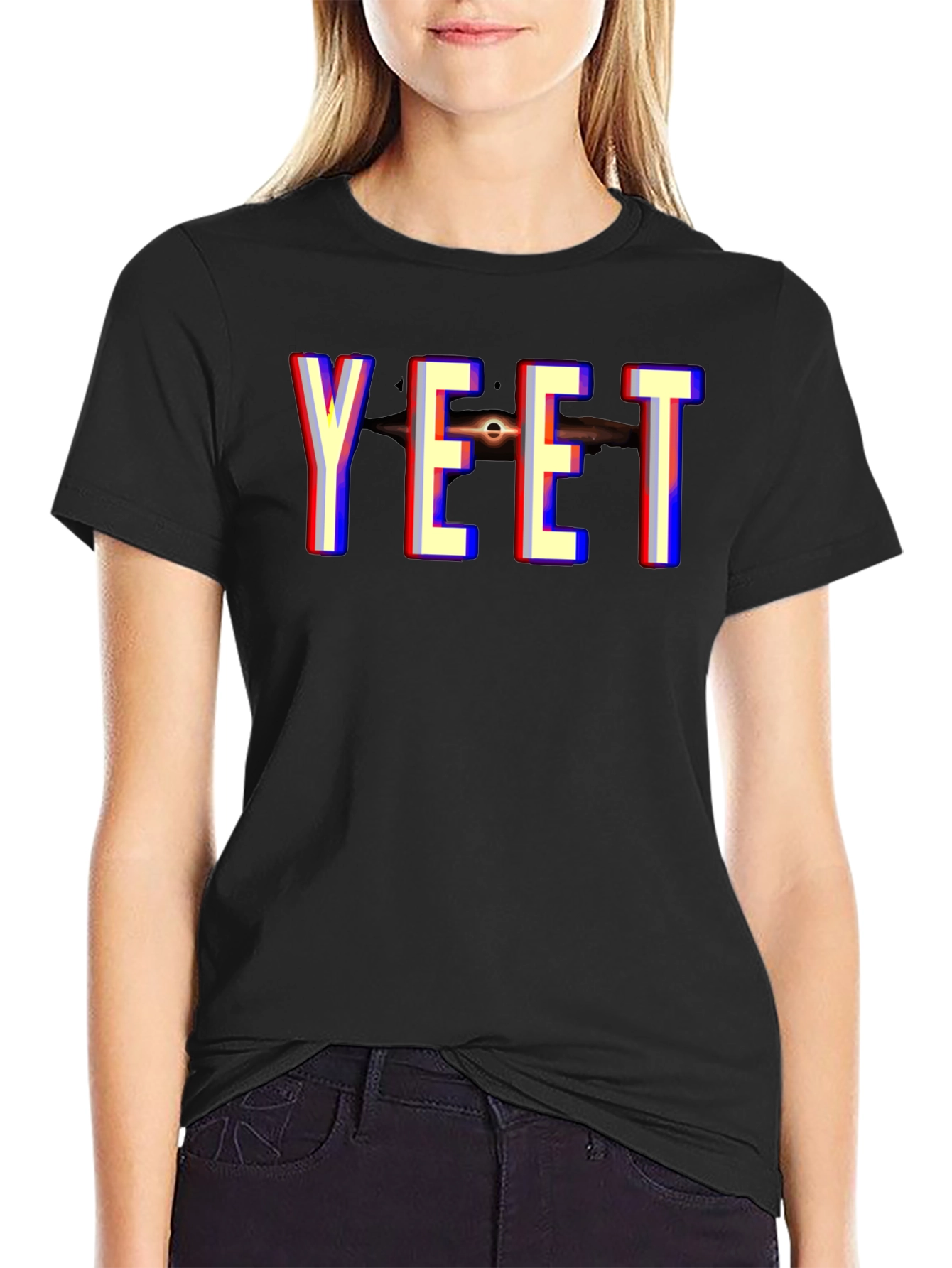 YEET Black Hole Graphic Tee - Trendy Novelty T-Shirt